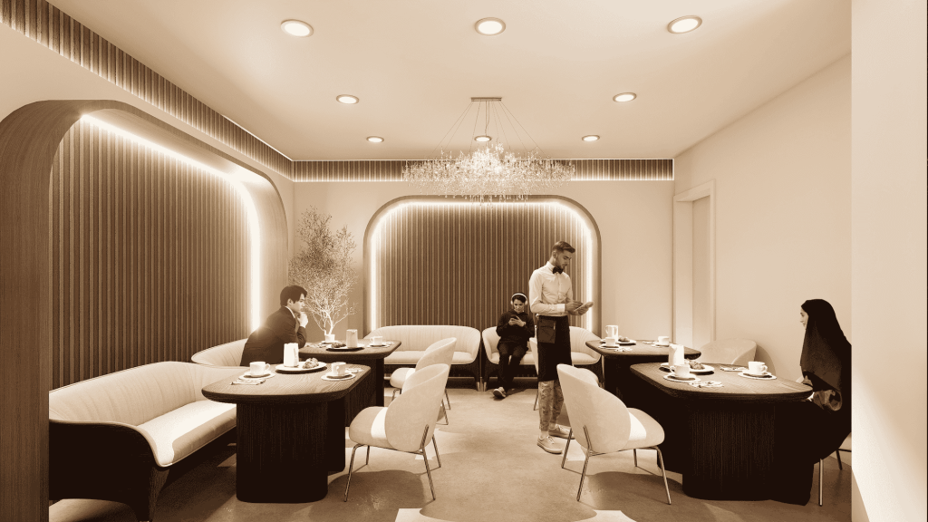 Oztan Studio recently completed the design of this warm, inviting café.